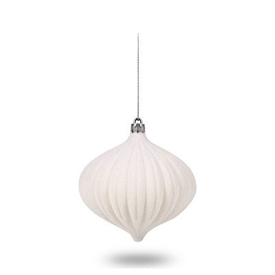 Flocked Ornaments White - Bullseye's Playground