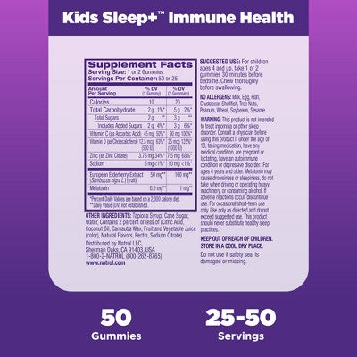 Natrol Kids' Sleep + Immune Health Sleep Aid Gummies - Berry - 50ct