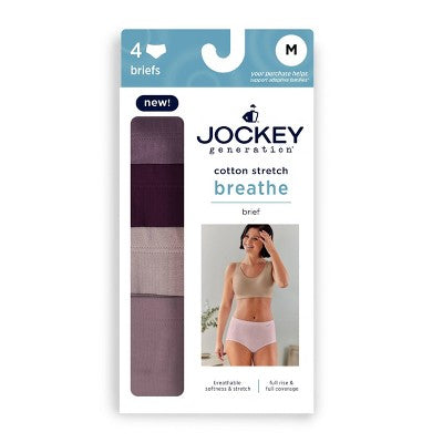 Jockey Generation Women's 4pk Cotton Stretch Breathable Briefs - Pink M