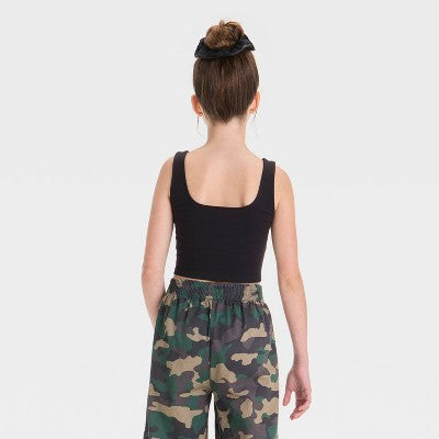 Girls' Square Neck Tank Top - art class Black M