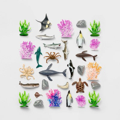 Sea Animal Figure - 30pc - Gigglescape: PVC Animal Playset Toy