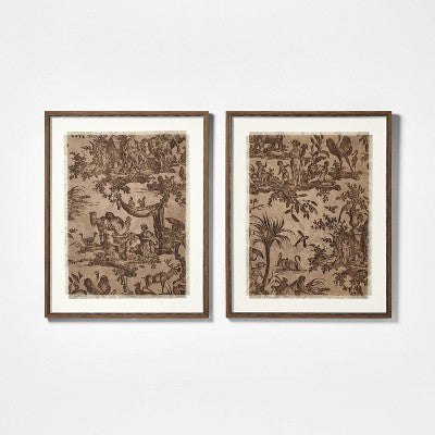 24"x30" Set of 2 Framed Textile Framed Wall Art - Threshold designed with Studio McGee (LOCAL PICKUP ONLY)