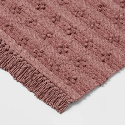 20"x30" Dotted Striped Bath Rug Mauve - Threshold