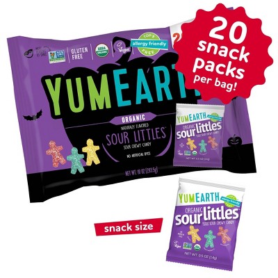 YumEarth Halloween Sour Littles Laydown Bag Candy - 10oz/20ct