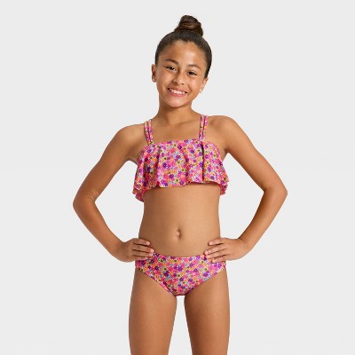 Girls' Fancy Floret One Piece Swimsuit - Cat & Jack Pink S