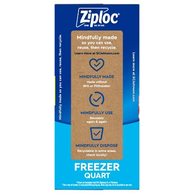 Ziploc Freezer Quart Bags with Grip 'n Seal Technology - 60ct