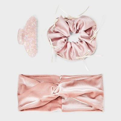 Claw Clip Hair Twister and Headband Set 3 pc - A New Day Pink