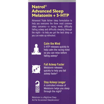 Natrol Melatonin 5-HTP Advanced Sleep Tablets - 60ct EXP: 09/26+