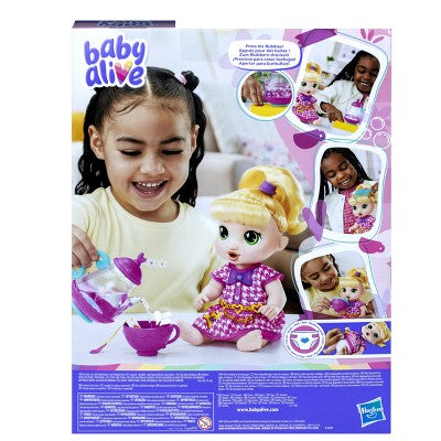 Baby Alive 13.5" Bubbly Tea Party Lala Baby Doll Blonde Hair