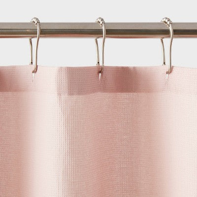 Fabric Waffle Shower Curtain Pink - Room Essentials