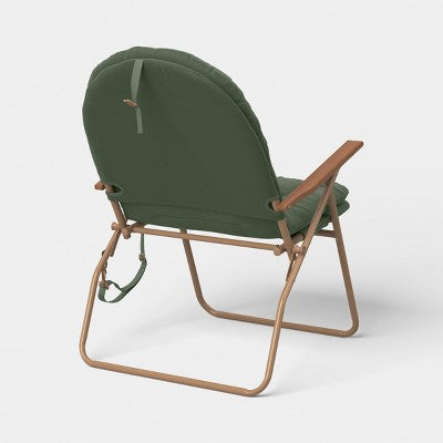 Padded Folding Beach Chair Green - Threshold (LOCAL PICKUP ONLY)