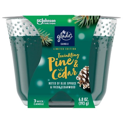 3-Wick Glade Large Candle - Twinkling Pine & Cedar - 6.8oz