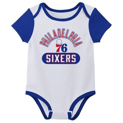 NBA Philadelphia 76ers Infant 3pk Bodysuit Set - 3-6 Months