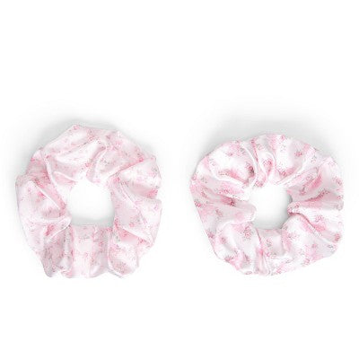 Goody x LoveShackFancy Large Satin Scrunchies - Rosa Beaux and English Ivy - 3ct - Pink