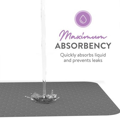 Inspire Underpads | Stain Hiding Gray - Reusable Incontinence Bed Pads Waterproof Mattress Pad (34 X 36 - 2 Pack)