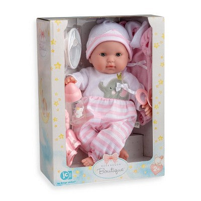 JC Toys Berenguer Boutique 10 Piece Gift Set Pink 15" Realistic Soft Body Baby Doll - Open/Close Eyes