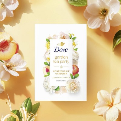 Dove Beauty Garden Tea Party Bar Soaps - Honeysuckle Gardenia - Limited Edition - 15oz/4pk