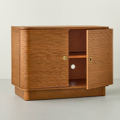 Grooved Mid-Century Decorative Storage Cabinet - Hearth & Hand with Magnolia (LOCAL PICKUP ONLY)