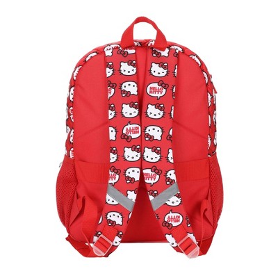 Hello Kitty Sanrio Quilted 16" Backpack 5pc Set - Red