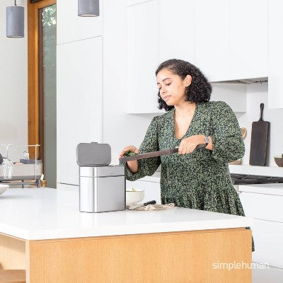 simplehuman 4L Compost Caddy Bin Brushed Stainless Steel