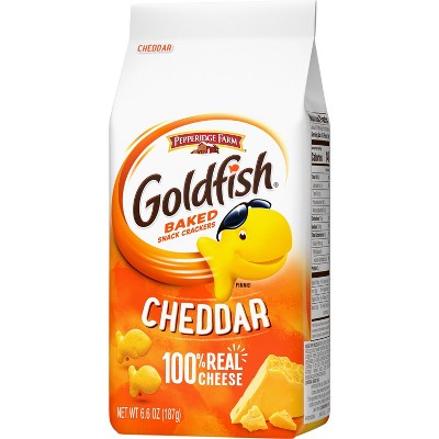 Goldfish Cheddar Cheese Crackers Bag - 6.6oz: No Artificial Preservatives, No High Fructose Corn Syrup, Oven Baked