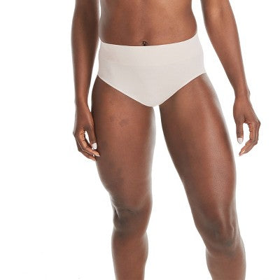 Hanes Premium Women's 3pk Hi Cut Brief Seamless Smoothing Underwear - Black/Beige 8