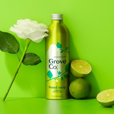 Grove Co. White Rose & Citron Hand Soap - Aluminum Bottle - 13 fl oz