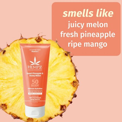 Hempz Sweet Pineapple & Honey Melon Herbal Body Sunscreen - SPF 50 - 6oz
