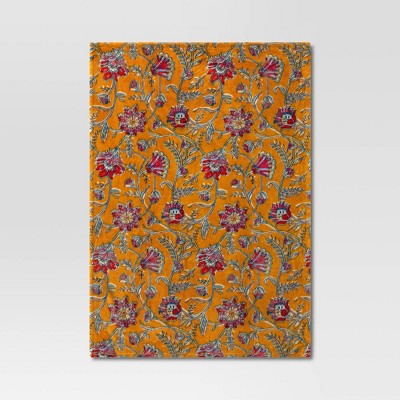 Oversized Printed Floral Primalush Throw Blanket Gold - Threshold