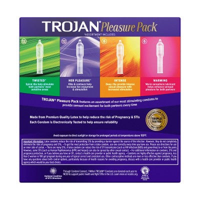 Trojan Pleasure Pack Assorted Lubricated Condoms - 36ct