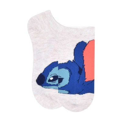 Girls' Disney Stitch No Show Socks - Pink S/M
