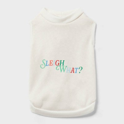 "Sleigh What?" Matching Family Pajama Dog and Cat Sweatshirt - Wondershop White XS