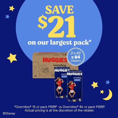 Huggies Overnites Nighttime Baby Diapers - Size 6 - 72ct