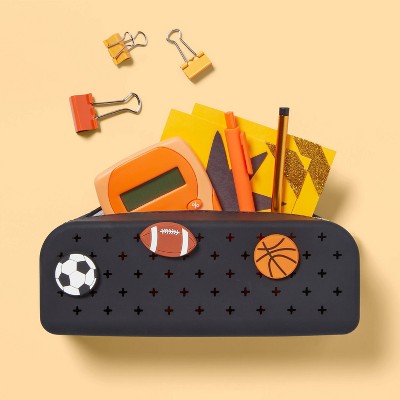 Silicone Charm Pencil Pouch Black - up&up