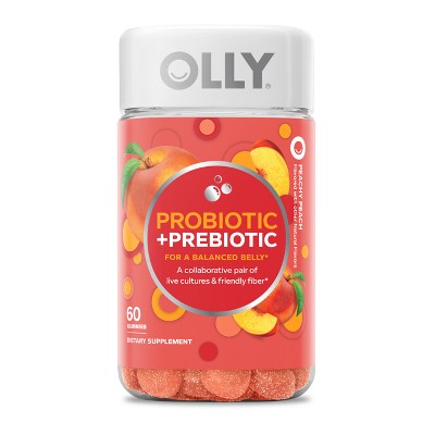 OLLY Probiotic + Prebiotic Gummies - Peachy Peach- 60ct