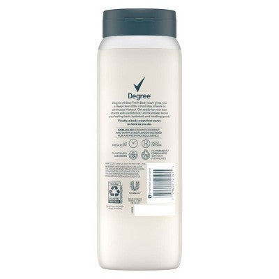 Degree All Day Fresh Body Wash - Coconut - 20 fl oz: Paraben-Free, Phthalate-Free, Gel Form, For Normal & Dry Skin