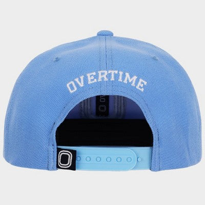 Overtime Adult Flat Brim Snapback 3D Ombre Embroidery Logo Baseball Hat - Blue