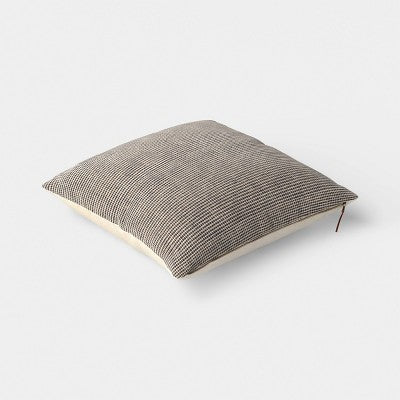 Square Chunky Linen Pillow with Exposed Zipper Charcoal - Threshold (LOCAL PICKUP ONLY)