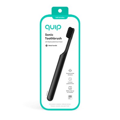 quip Sonic Electric Metal Toothbrush and Travel Case - Black