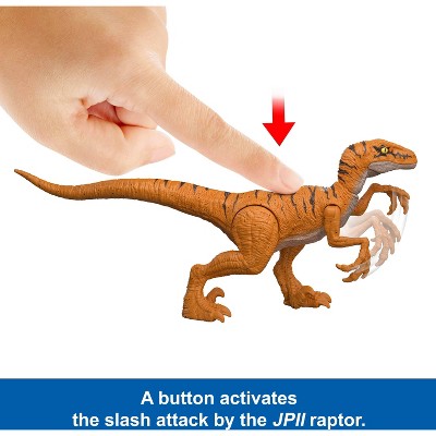 Jurassic World Jurassic Park I II and III Velociraptor Trilogy Set, 3 Action Figures with Attack