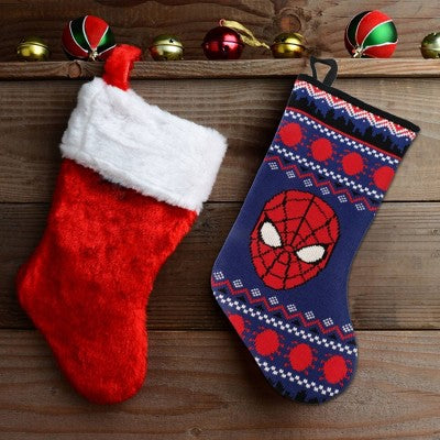 19" Marvel Spider-Man Knit Christmas Stocking Blue/Red