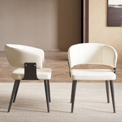Luck Live 2 piece set, dining chairs with soft cushion seats, faux leather edge chairs (LOCAL PICKUP ONLY)