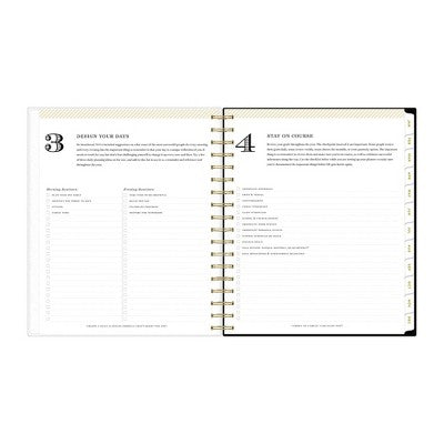 Day Designer 2025 Daily/Monthly Planner 10.16"x9.49" Wirebound Rugby Stripe Black: Adult Calendar, Tabs, Paper 8x10