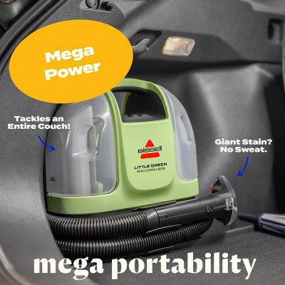 BISSELL Little Green Mini Cordless Portable Carpet Cleaner 4014 1.5"Cleaning Path Green