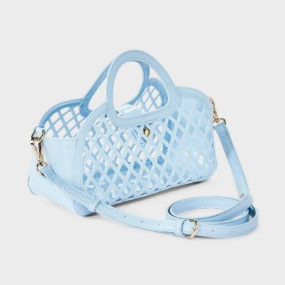 Jelly Mini Cage Tote Crossbody Bag - A New Day Blue