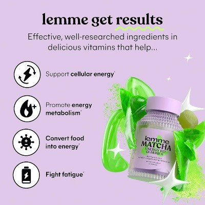 Lemme Matcha Energy B12 Vegan Gummies - 60ct