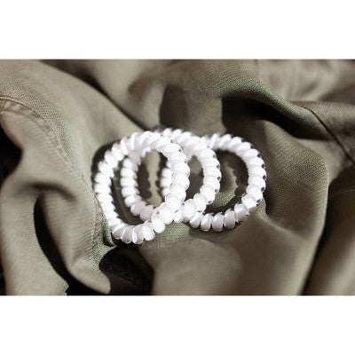 TELETIES Large Hair Ties - 3pc - Coconut White