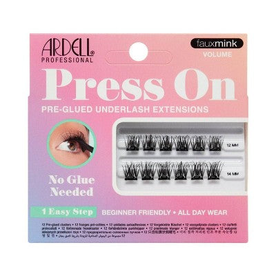 Ardell Press-On Mini Faux Mink False Eyelashes - 12pc: Full Volume, Synthetic Hair