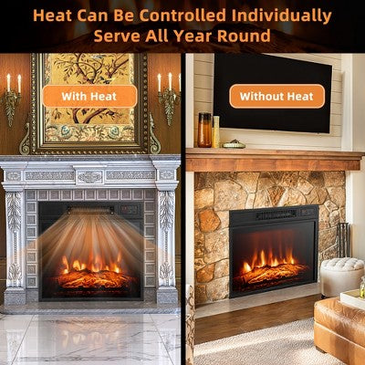 Costway 18" Electric Fireplace Inserts & Freestanding Adjustable Heater Log Flame 1400W (LOCAL PICKUP ONLY)