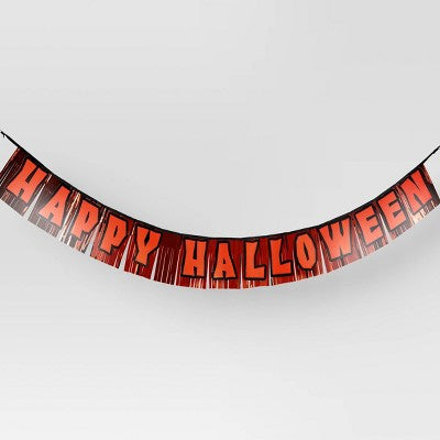 6' Happy Halloween with Tinsel Party Word Banner - Hyde and EEK! Boutique